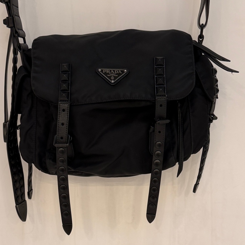 Prada Black Nylon Messenger Bag